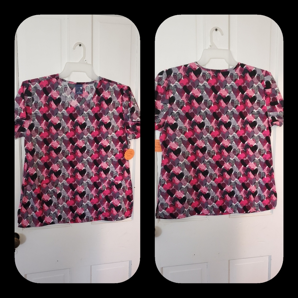 Scrub top heart theme